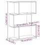 Three-level black engineered wood divider bookcase 70x24x97 cm by , Bookcases and shelves - Ref: Foro24-858112, Price: 45,96 ...