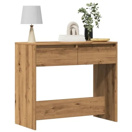 Mesa consola madera de ingeniería roble artesanal 89x41x76,5 cm de , Mesas auxiliares - Ref: Foro24-856775, Precio: 76,31 €, ...