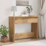 Handcrafted engineered wood oak console table 89x41x76.5 cm by , Side tables - Ref: Foro24-856775, Price: 77,59 €, Discount: %