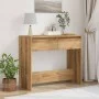 Handcrafted engineered wood oak console table 89x41x76.5 cm by , Side tables - Ref: Foro24-856775, Price: 75,76 €, Discount: %