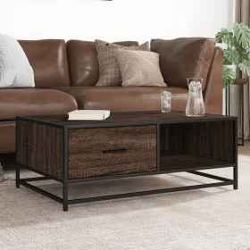 Engineered wood and metal brown coffee table 90x57x35 cm by , Coffee table - Ref: Foro24-848758, Price: 69,03 €, Discount: %