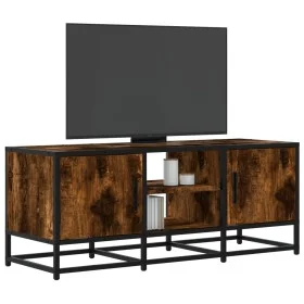 Mueble TV metal y madera ingeniería roble ahumado 100x35x41 cm de , Muebles TV - Ref: Foro24-848836, Precio: 62,69 €, Descuen...