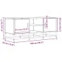 TV-Möbel aus Metall und Holz, Eichen-Ingenieurholz, 100x35x41 cm. von , TV-Möbel - Ref: Foro24-848836, Preis: 62,69 €, Rabatt: %