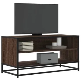 TV stand made of metal and brown oak wood, measuring 91x40x46 cm. by , TV Furniture - Ref: Foro24-848888, Price: 48,07 €, Dis...