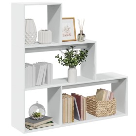 Librería divisora 3 niveles madera blanca 123x29x123 cm de , Librerías y estanterías - Ref: Foro24-857985, Precio: 60,56 €, D...
