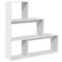 Three-level white wooden divider bookcase 123x29x123 cm by , Bookcases and shelves - Ref: Foro24-857985, Price: 64,37 €, Disc...