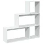 Three-level white wooden divider bookcase 123x29x123 cm by , Bookcases and shelves - Ref: Foro24-857985, Price: 64,37 €, Disc...