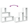 Three-level white wooden divider bookcase 123x29x123 cm by , Bookcases and shelves - Ref: Foro24-857985, Price: 58,77 €, Disc...