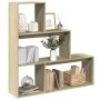 Oak Sonoma wood 3-level divider bookcase 123x29x123 cm by , Bookcases and shelves - Ref: Foro24-857987, Price: 67,98 €, Disco...