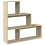 Oak Sonoma wood 3-level divider bookcase 123x29x123 cm by , Bookcases and shelves - Ref: Foro24-857987, Price: 69,03 €, Disco...