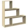 Oak Sonoma wood 3-level divider bookcase 123x29x123 cm by , Bookcases and shelves - Ref: Foro24-857987, Price: 67,98 €, Disco...