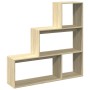 Oak Sonoma wood 3-level divider bookcase 123x29x123 cm by , Bookcases and shelves - Ref: Foro24-857987, Price: 69,03 €, Disco...