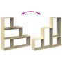 Oak Sonoma wood 3-level divider bookcase 123x29x123 cm by , Bookcases and shelves - Ref: Foro24-857987, Price: 69,03 €, Disco...