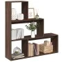 Librería divisora 3 niveles madera marrón roble 123x29x123 cm de , Librerías y estanterías - Ref: Foro24-857991, Precio: 59,8...