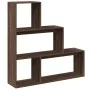 Librería divisora 3 niveles madera marrón roble 123x29x123 cm de , Librerías y estanterías - Ref: Foro24-857991, Precio: 59,8...