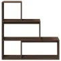 Librería divisora 3 niveles madera marrón roble 123x29x123 cm de , Librerías y estanterías - Ref: Foro24-857991, Precio: 59,8...