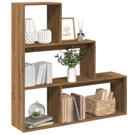 Divider bookcase 4 levels oak wood artisan 123x29x123 cm by , Bookcases and shelves - Ref: Foro24-857993, Price: 71,72 €, Dis...
