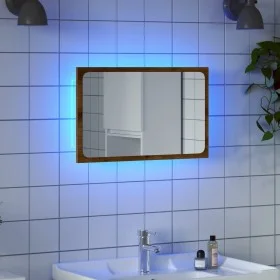 Bathroom mirror with LED light oak artisan 60x8.5x38 cm by , bathroom vanities - Ref: Foro24-856266, Price: 46,37 €, Discount: %
