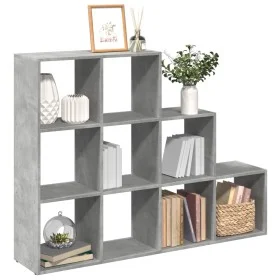 Divider bookcase 3 levels gray wood 137.5x29x103.5 cm by , Bookcases and shelves - Ref: Foro24-857979, Price: 85,85 €, Discou...