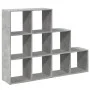 Divider bookcase 3 levels gray wood 137.5x29x103.5 cm by , Bookcases and shelves - Ref: Foro24-857979, Price: 85,85 €, Discou...