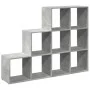 Divider bookcase 3 levels gray wood 137.5x29x103.5 cm by , Bookcases and shelves - Ref: Foro24-857979, Price: 85,85 €, Discou...