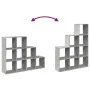 Divider bookcase 3 levels gray wood 137.5x29x103.5 cm by , Bookcases and shelves - Ref: Foro24-857979, Price: 85,85 €, Discou...