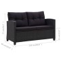 Garten-Essgruppe 3-teilig mit schwarzen Polstern aus synthetischem Rattan von , Gartensets - Ref: Foro24-3095249, Preis: 766,...
