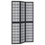 Biombo separador de 3 paneles madera maciza Paulownia negro de , Divisores de ambientes - Ref: Foro24-358767, Precio: 111,70 €