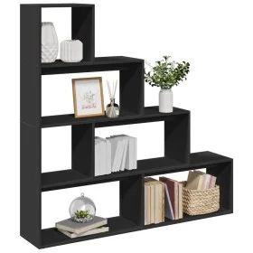 Divider bookcase 4 levels black wood 143.5x29x143.5 cm by , Bookcases and shelves - Ref: Foro24-857995, Price: 85,34 €, Disco...