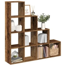 4-level aged wood divider bookcase 131.5x29x131.5 cm by , Bookcases and shelves - Ref: Foro24-857974, Price: 105,42 €, Discou...