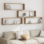 Estantes cubo de pared 4 uds madera roble artisan 100x15x30 cm de , Estantes y estanterías - Ref: Foro24-856585, Precio: 65,2...