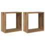 Estantes cubo de pared 2 uds madera roble artisan 30x15x30 cm de , Estantes y estanterías - Ref: Foro24-856579, Precio: 28,73...