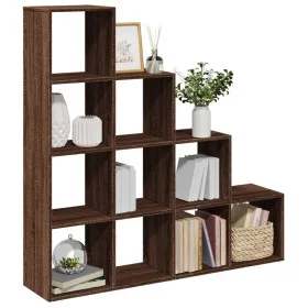 Librería divisora 4 niveles marrón roble 131,5x29x131,5 cm by , Bookcases and shelves - Ref: Foro24-857973, Price: 98,23 €, D...
