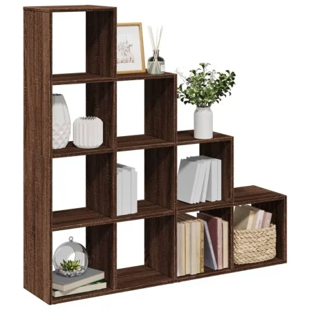 Librería divisora 4 niveles marrón roble 131,5x29x131,5 cm by , Bookcases and shelves - Ref: Foro24-857973, Price: 98,23 €, D...
