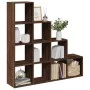 Librería divisora 4 niveles marrón roble 131,5x29x131,5 cm by , Bookcases and shelves - Ref: Foro24-857973, Price: 98,23 €, D...