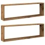 Würfel-Wandregale, 2 Stück, verwittertes Holz, 100x15x30 cm. von , Regale und Regale - Ref: Foro24-856582, Preis: 36,94 €, Ra...
