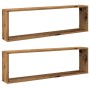 Würfel-Wandregale, 2 Stück, verwittertes Holz, 100x15x30 cm. von , Regale und Regale - Ref: Foro24-856582, Preis: 35,63 €, Ra...