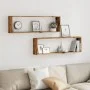Würfel-Wandregale, 2 Stück, verwittertes Holz, 100x15x30 cm. von , Regale und Regale - Ref: Foro24-856582, Preis: 36,94 €, Ra...