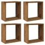 Estantes cubo de pared 4 uds madera envejecida 30x15x30 cm de , Estantes y estanterías - Ref: Foro24-856577, Precio: 43,14 €,...