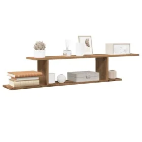 Handgefertigtes TV-Wandregal aus Eichenholz 125x18x23 cm von , Regale und Regale - Ref: Foro24-856575, Preis: 36,92 €, Rabatt: %