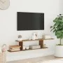 Estante de pared de TV madera roble artesanal 125x18x23 cm de , Estantes y estanterías - Ref: Foro24-856575, Precio: 36,89 €,...