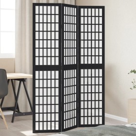 Biombo separador de 3 paneles madera maciza Paulownia negro de , Divisores de ambientes - Ref: Foro24-358766, Precio: 90,81 €...