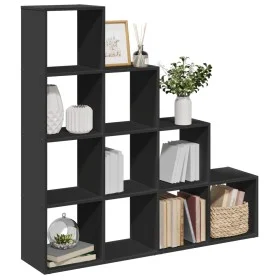 Librería divisora 4 niveles madera negra 131,5x29x131,5 cm by , Bookcases and shelves - Ref: Foro24-857968, Price: 96,86 €, D...