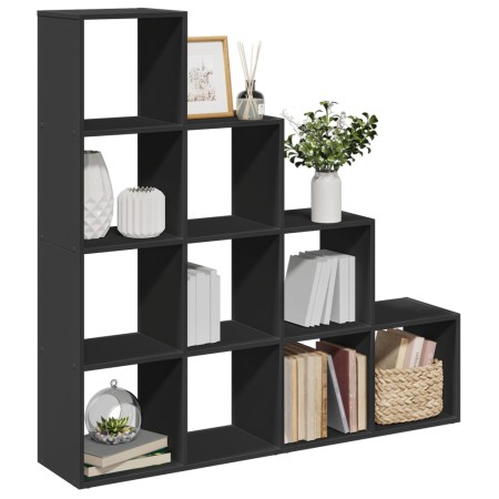 Librería divisora 4 niveles madera negra 131,5x29x131,5 cm by , Bookcases and shelves - Ref: Foro24-857968, Price: 100,44 €, ...