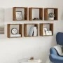 Estantes cubo de pared 6 uds madera envejecida 30x15x30 cm by , Shelves and shelves - Ref: Foro24-856578, Price: 52,89 €, Dis...