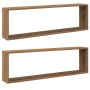 Estantes cubo de pared 2 uds madera roble artisan 100x15x30 cm by , Shelves and shelves - Ref: Foro24-856584, Price: 37,73 €,...