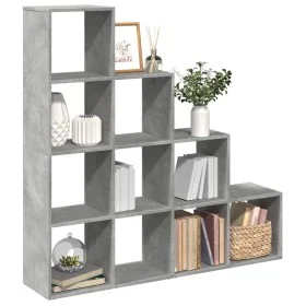 Divider bookcase 4 levels gray wood 131.5x29x131.5 cm by , Bookcases and shelves - Ref: Foro24-857970, Price: 90,17 €, Discou...