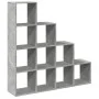 Divider bookcase 4 levels gray wood 131.5x29x131.5 cm by , Bookcases and shelves - Ref: Foro24-857970, Price: 90,17 €, Discou...
