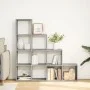 Librería divisora 4 niveles madera gris 131,5x29x131,5 cm de , Librerías y estanterías - Ref: Foro24-857970, Precio: 90,15 €,...