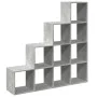 Divider bookcase 4 levels gray wood 131.5x29x131.5 cm by , Bookcases and shelves - Ref: Foro24-857970, Price: 90,17 €, Discou...